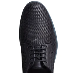 Navy Blue Woven Leather Lace-up Shoe | Fratelli Rossetti