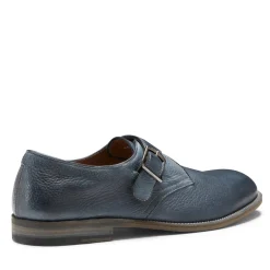 Ocean Blue Leather Double-buckle Derby Shoe | Fratelli Rossetti