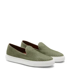 Olive Green Woven Suede Slipper | Fratelli Rossetti
