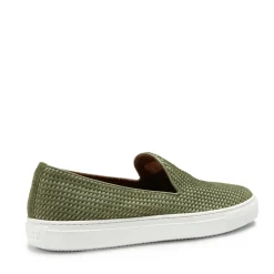 Olive Green Woven Suede Slipper | Fratelli Rossetti