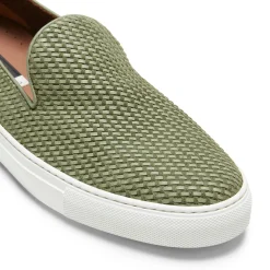 Olive Green Woven Suede Slipper | Fratelli Rossetti