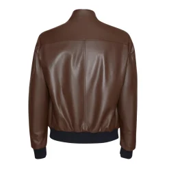 Reversible Brown Nappa Leather Bomber Jacket | Fratelli Rossetti