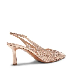 Rose Gold Leather Slingback Sandal | Fratelli Rossetti