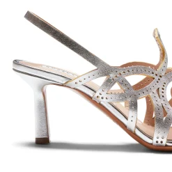 Sandalo Donna In Pelle Argento-Fratelli Rossetti