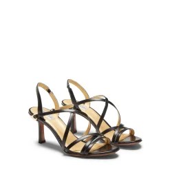 Sandalo Magenta In Pelle Colore Nero-Fratelli Rossetti