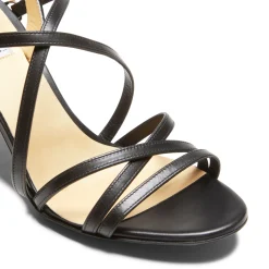 Sandalo Magenta In Pelle Colore Nero-Fratelli Rossetti