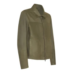 Seaweed Green Suede Jacket | Fratelli Rossetti