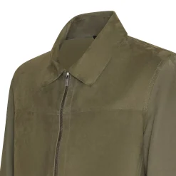 Seaweed Green Suede Jacket | Fratelli Rossetti