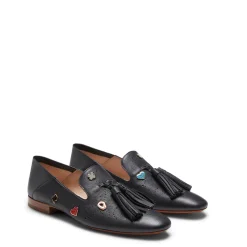 Slipper Donna In Pelle Nera-Fratelli Rossetti