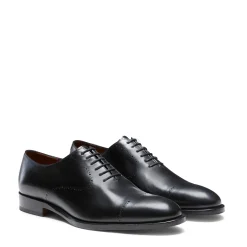 Smooth Black Leather Oxford Shoe | Fratelli Rossetti