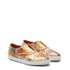 Sun Yellow Embroidered Fabric Hobo Sport Sneakers | Fratelli Rossetti