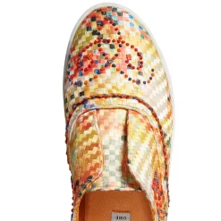 Sun Yellow Embroidered Fabric Hobo Sport Sneakers | Fratelli Rossetti