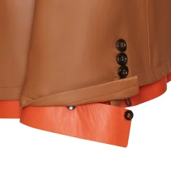 Tan Nappa Leather Blazer With Contrasting Edging | Fratelli Rossetti