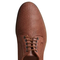 Tobacco Brown Woven Leather Lace-up Shoe | Fratelli Rossetti