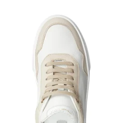 White And Dove Grey Leather And Suede Sneakers | Fratelli Rossetti