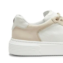 White And Dove Grey Leather And Suede Sneakers | Fratelli Rossetti