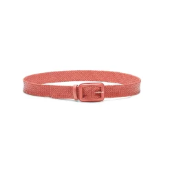 Women's Cherry Red Woven Leather Belt | Fratelli Rossetti